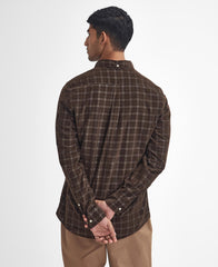 Barbour Harthill Tailored Long Sleeved Cord Shirt in Brown