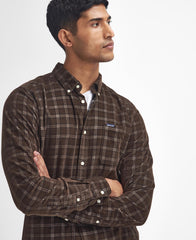 Barbour Harthill Tailored Long Sleeved Cord Shirt in Brown