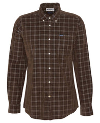 Barbour Harthill Tailored Long Sleeved Cord Shirt in Brown