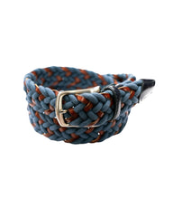 Navy Cotton & Leather Braided Belt - Rainwater's Men's Clothing and Tuxedo Rental