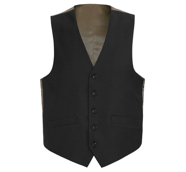 Rainwater's Luxury Collection Super 140's Wool Vest in Black