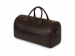 Rainwater's Genuine Leather Alligator Print Duffle In Brown