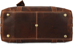 Rainwater's Genuine Leather Large Square Opening Duffel Bag In Cognac