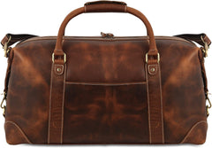 Rainwater's Genuine Leather Large Square Opening Duffel Bag In Cognac