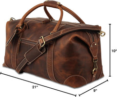 Rainwater's Genuine Leather Large Square Opening Duffel Bag In Cognac