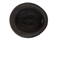 Stacy Adams Belmont Fedora Straw Poly Braided Pinch Front Hat In Black