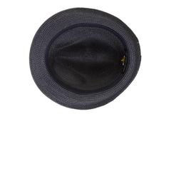 Stacy Adams Belmont Fedora Straw Poly Braided Pinch Front Hat In Navy