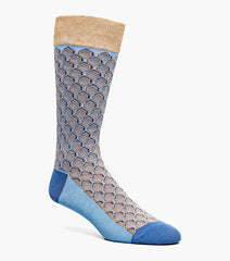 Stacy Adams Hexagon Pattern Dress Sock in Blue Multi