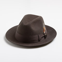 Stacy Adams Cleveland Wool Felt Fedora in Chocolate