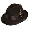 Stacy Adams Newark Wool Felt Fedora in Black