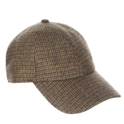 Scala Adam Wool Tweed Baseball Cap In Amber
