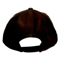 Scala Peyton Leather Baseball Cap In Brown