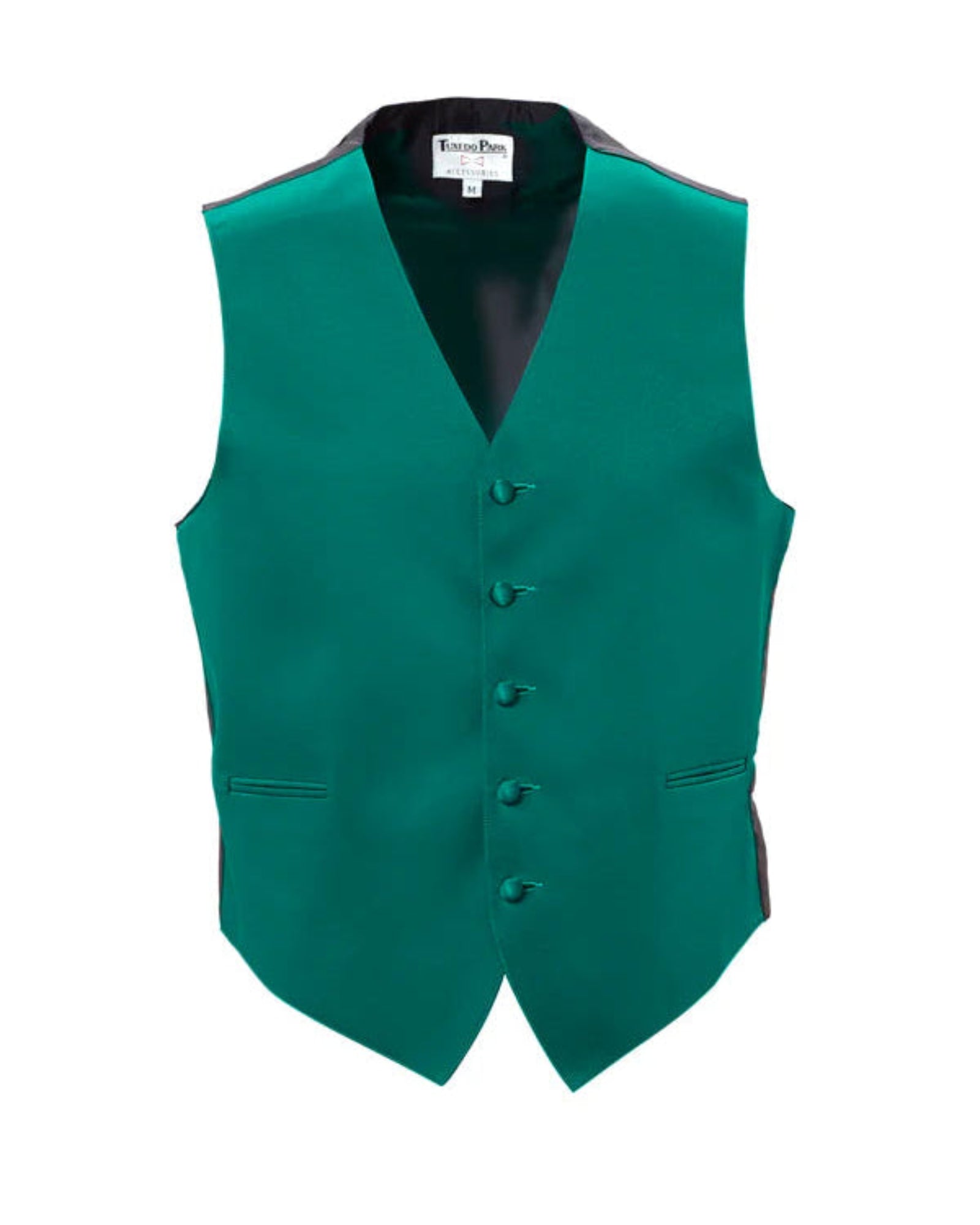 Satin Vest, Full Back, in Teal