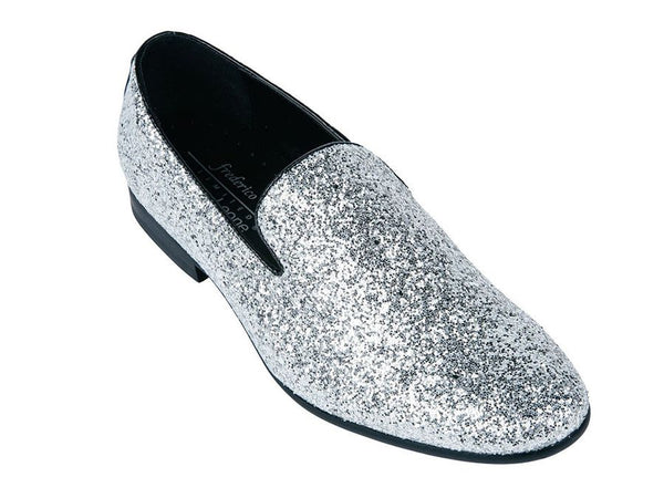 -Rainwater's -Frederico Leone - Shoes - Frederico Leone Fun Sparkle Formal Loafer In Silver -