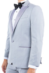 Silver Light Grey Peak Lapel Tuxedo Rental