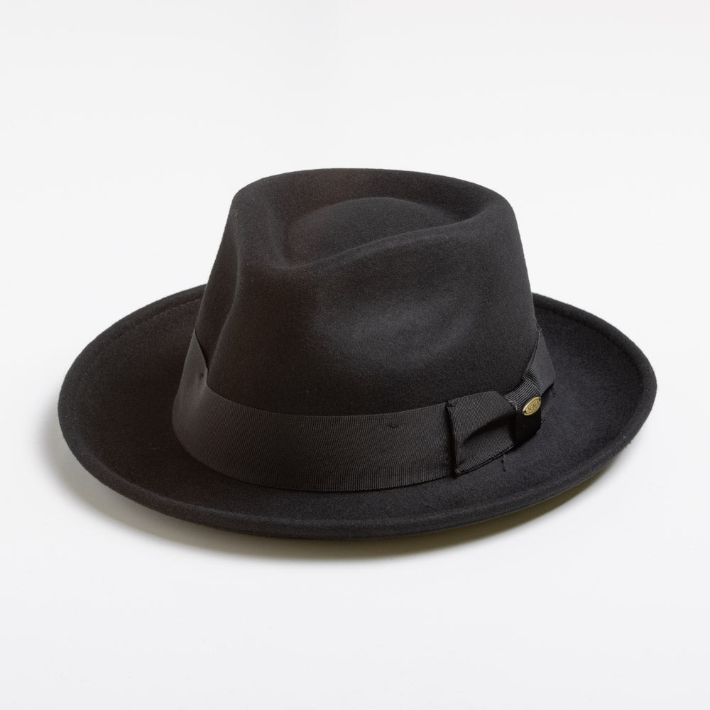 Scala Bristol Wool Felt Fedora in Black