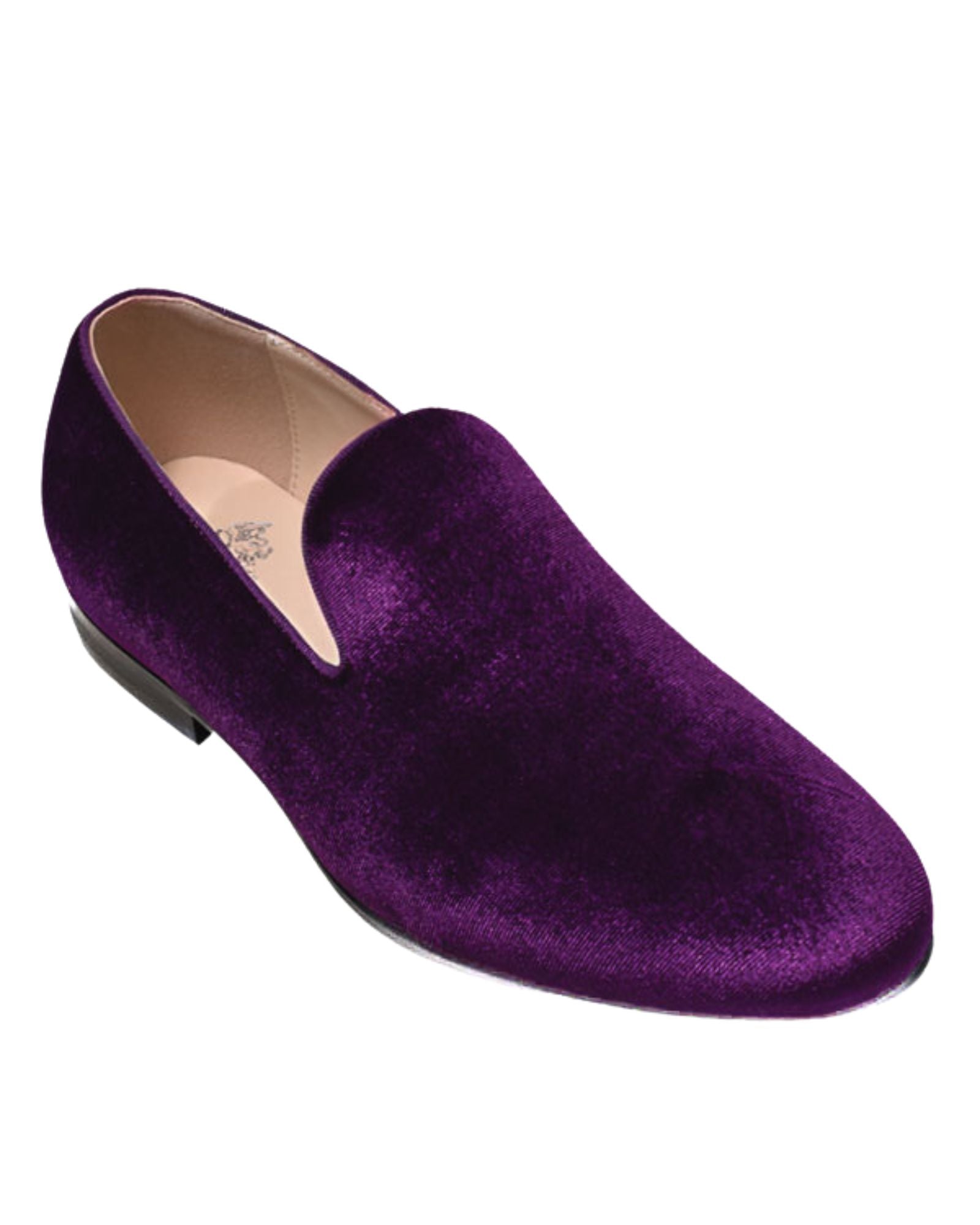 purple velvet dress shoes Purple Velvet Men's Shoe Slip-on with a satin ribbon Loafer, 9.5 / Blue