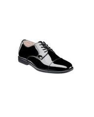 Florsheim Reveal Cap Toe Oxford Jr. Boys Dress Shoes in Black Patent Leather - Rainwater's Men's Clothing and Tuxedo Rental