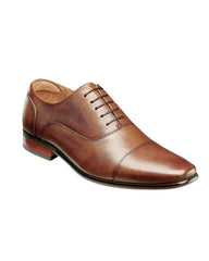 -Rainwater's -Florsheim - Shoes - Florsheim Postino Scratch Print Cap Toe Balmoral Oxford in Cognac -