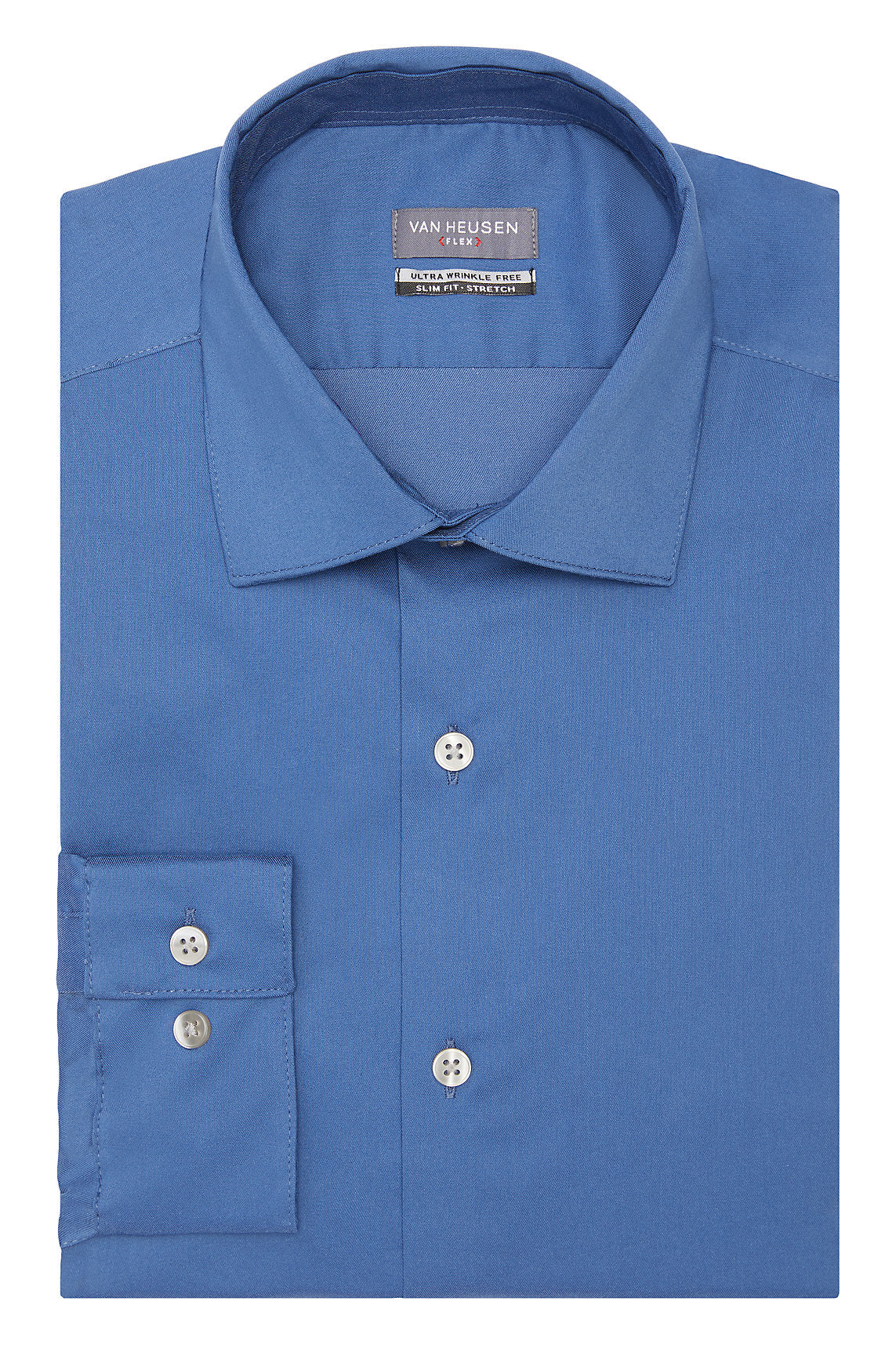 Van Heusen Big & Tall Fit FLEX Stretch Wrinkle Free Dress Shirt In Smokey Blue