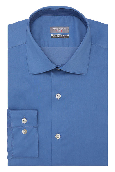 Van Heusen Big & Tall Fit FLEX Stretch Wrinkle Free Dress Shirt In Smokey Blue