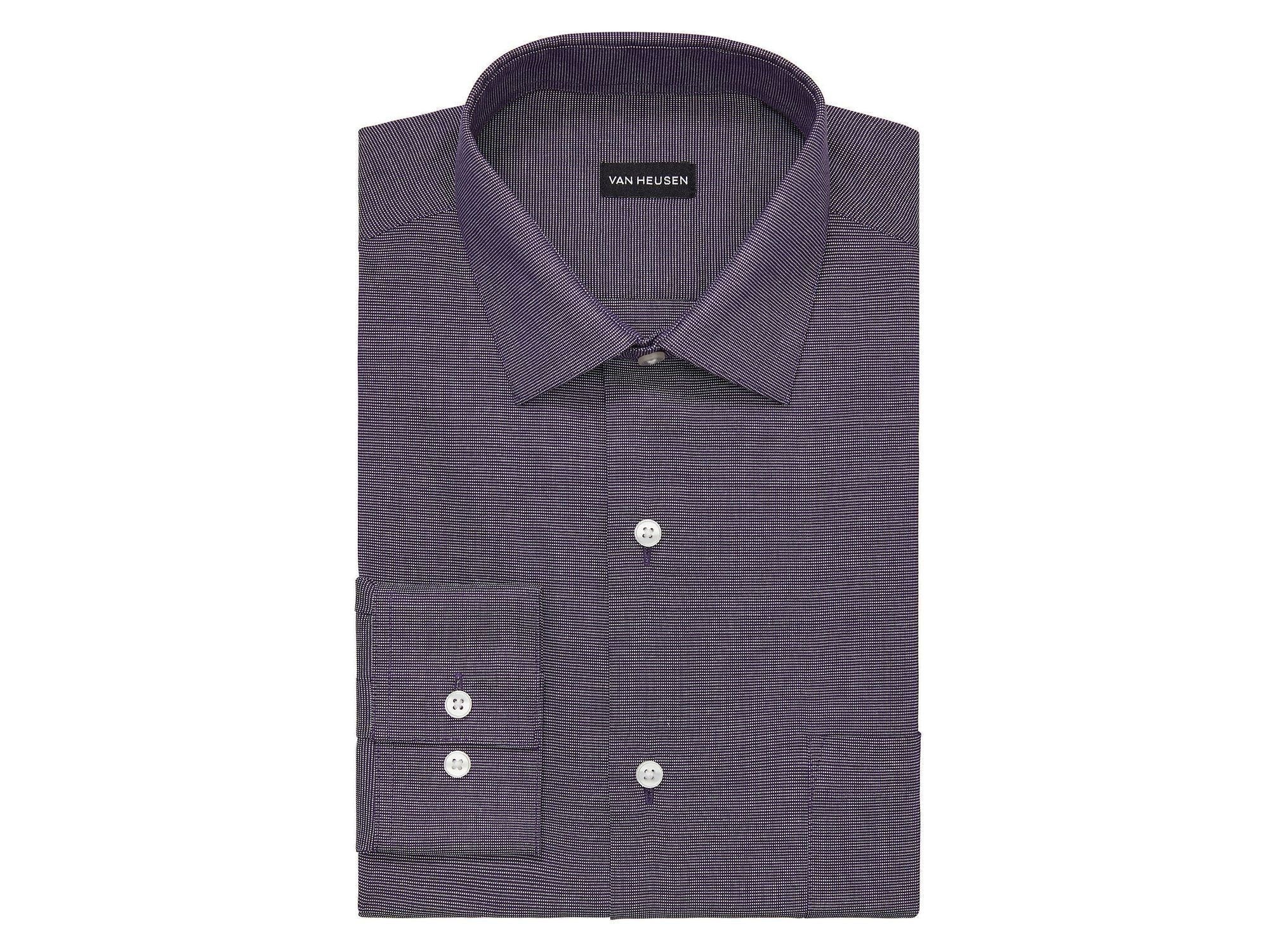 Van Heusen FLEX Stretch Stain Shield Wrinkle Free Slim Fit Micro Check In French Violet | Rainwater's Van Heusen FLEX Stretch Stain Shield Wrinkle Free Slim Fit Micro Check In French Violet | Rainwater's