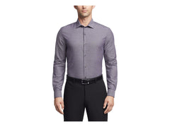 -Rainwater's -Rainwater's - Dress Shirt - Van Heusen FLEX Stretch Stain Shield Wrinkle Free Slim Fit Micro Check In French Violet -