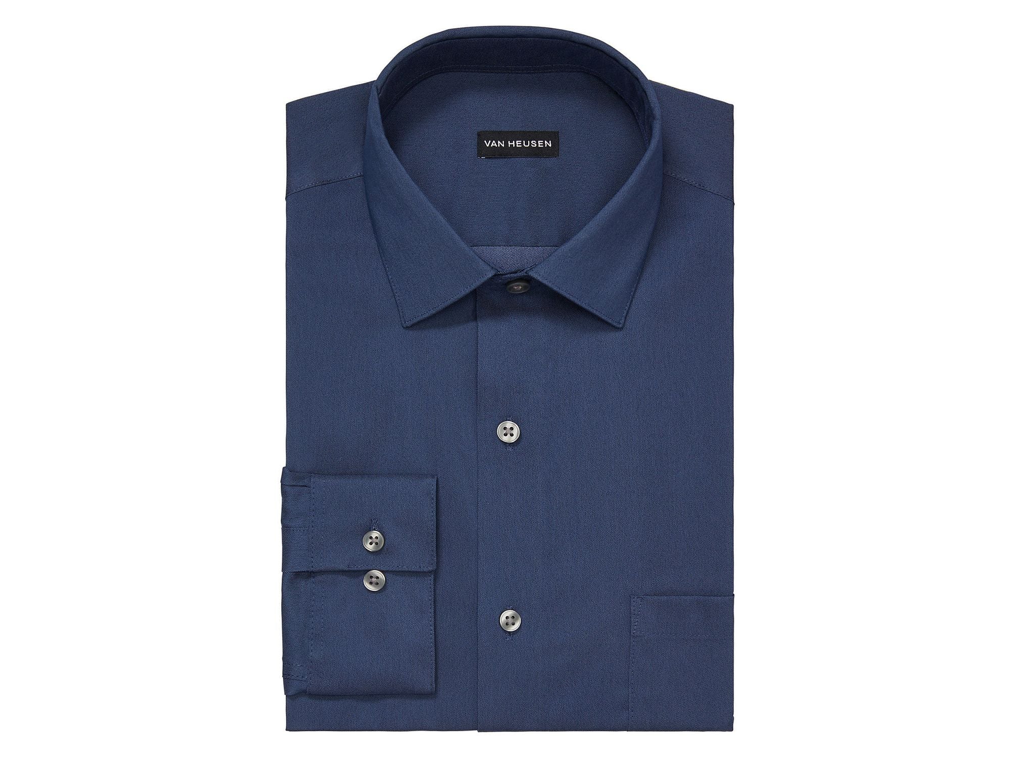 Van Heusen FLEX Ultra Wrinkle Free Regular Fit Solid In Navy Depths