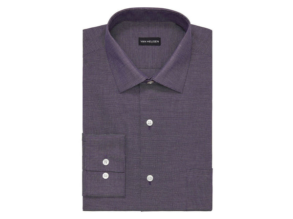 -Rainwater's -Rainwater's - Dress Shirt - Van Heusen FLEX Stretch Stain Shield Wrinkle Free Slim Fit Micro Check In French Violet -