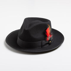 Scala New Yorker Wool Felt Fedora in Black