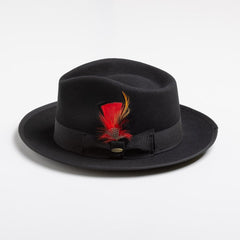 Scala New Yorker Wool Felt Fedora in Black