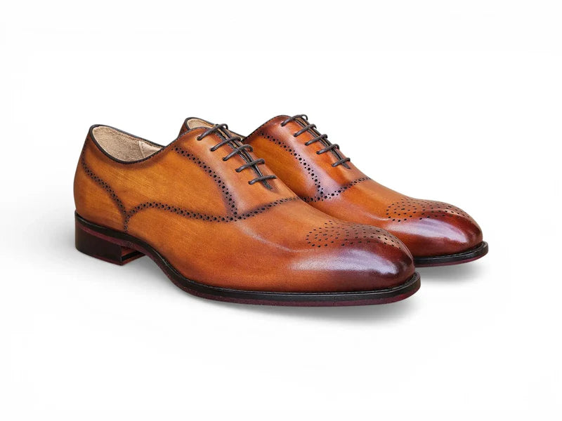 Carrucci Weston Whole Cut Oxford in Cognac