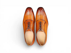 Carrucci Weston Whole Cut Oxford in Cognac