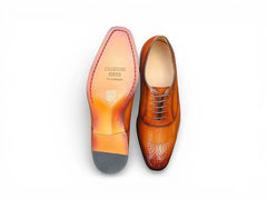 Carrucci Weston Whole Cut Oxford in Cognac