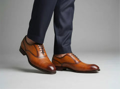 Carrucci Weston Whole Cut Oxford in Cognac