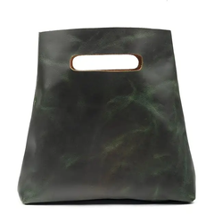 Minimalist Handmade Handbag | Full Grain Leather Grocery Bag: Bourbon Brown