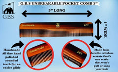 G.B.S PCT Pocket Comb Fine Toothed Dressing Comb 5
