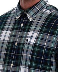 Barbour Highland Check 20 Classic Tartan Button down Collar Tailored Fit In Navy & Green