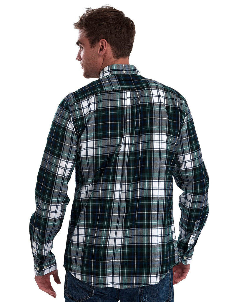 barbour dress shirt Barbour Men's Dunoon Tailored Tartan Shirt - Blue - Size X Large