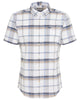 Barbour Dudley Short-Sleeve Button Down Collar Tailored Shirt In Navy