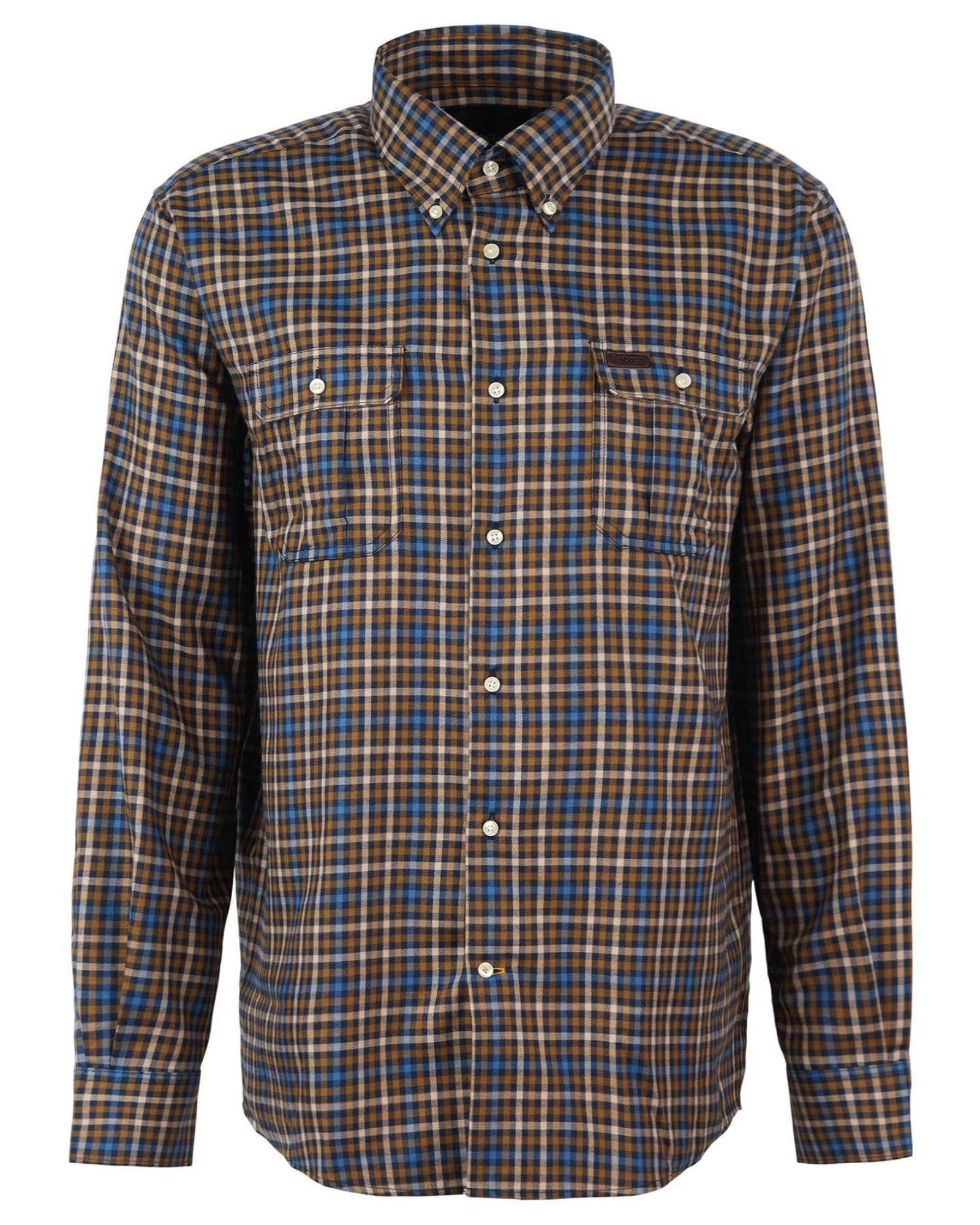 Barbour Foss Regular Fit Button-down Collar Shirt in Navy & Tan Plaid