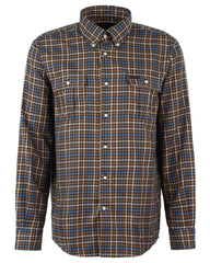 Barbour Foss Regular Fit Button-down Collar Shirt in Navy & Tan Plaid