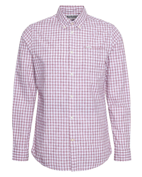 Barbour Kanehill Tailored Fit Button-down Collar Shirt Heathered Gingham Check in Raspberry