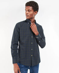 Barbour Lomond Tailored Buttondown Collar Shirt in Olive Night