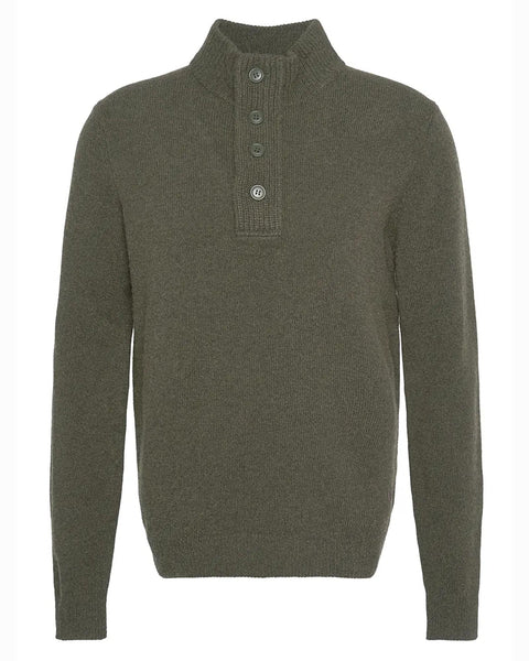Barbour Essential 1/4 Zip Elbow Patch Sweater in Seaweed