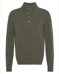 Barbour Essential 1/4 Zip Elbow Patch Sweater in Seaweed