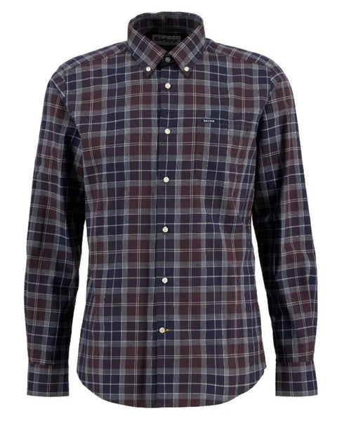 Barbour Wetheram Midnight Oak Plaid Button Down Collar Shirt in Tailored Fit