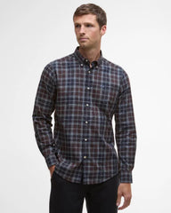 Barbour Wetheram Midnight Oak Plaid Button Down Collar Shirt in Tailored Fit