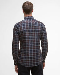 Barbour Wetheram Midnight Oak Plaid Button Down Collar Shirt in Tailored Fit
