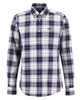 Barbour Wetheram Tartan Plaid Button Down Collar Shirt in Tailored Fit In Navy & White